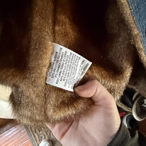 Marvin Richards Blue Denim Jacket with Brown Faux Fur - Picture 3 of 4